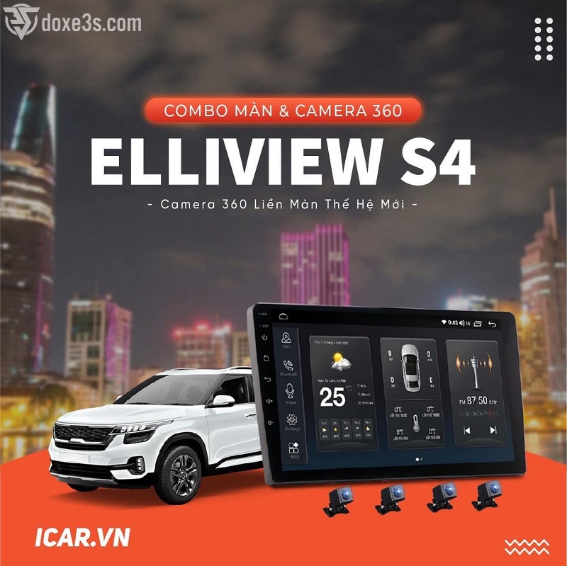 Màn hình Android Elliview S4 liền camera 360 độ