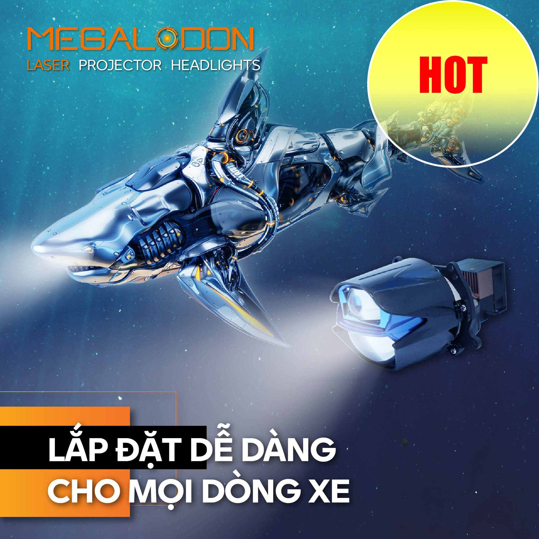 đèn bi LASER MEGALODON