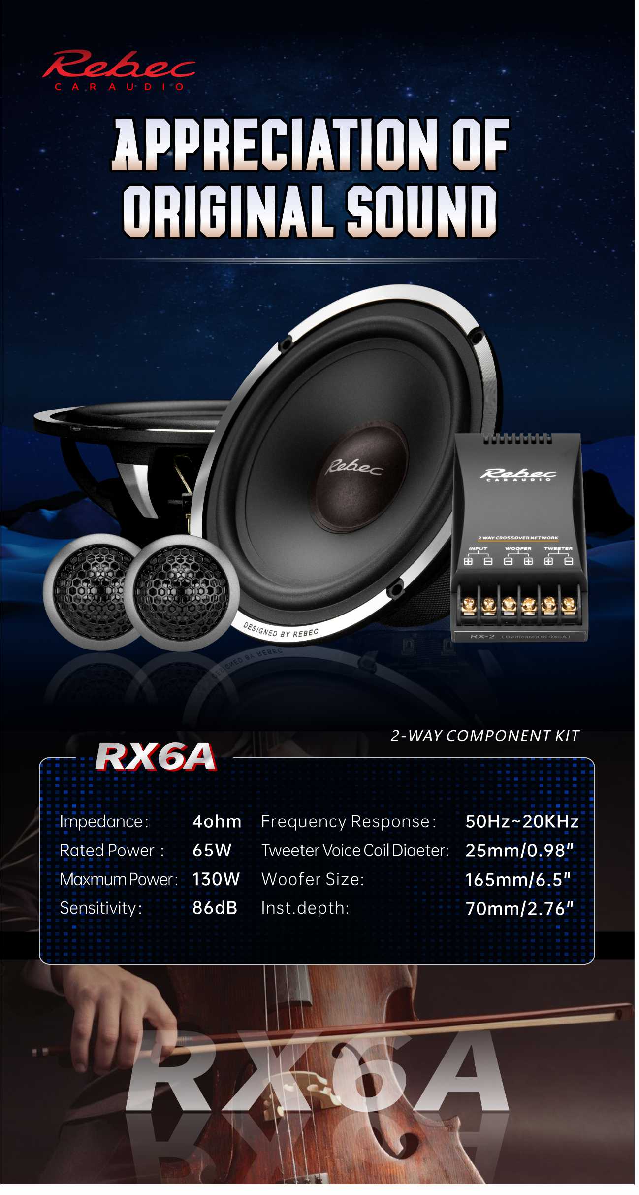 Combo loa 2Way Rebec RX6A - model tầm trung nhà Rebec