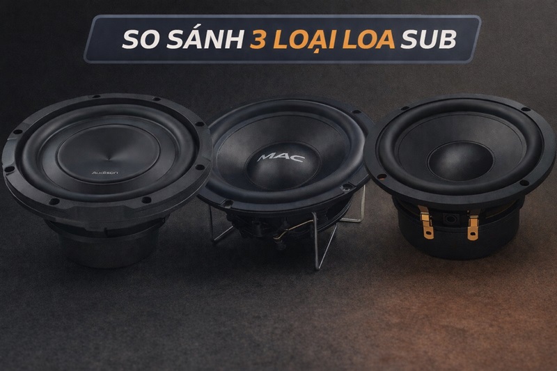 So sánh sub 8 inch vs 10 inch vs 12 inch: Khác nhau như thế nào?